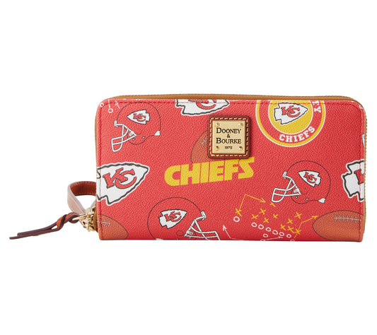 Dooney & Bourke Coated Cotton NFL Large Zip Around Wristlet