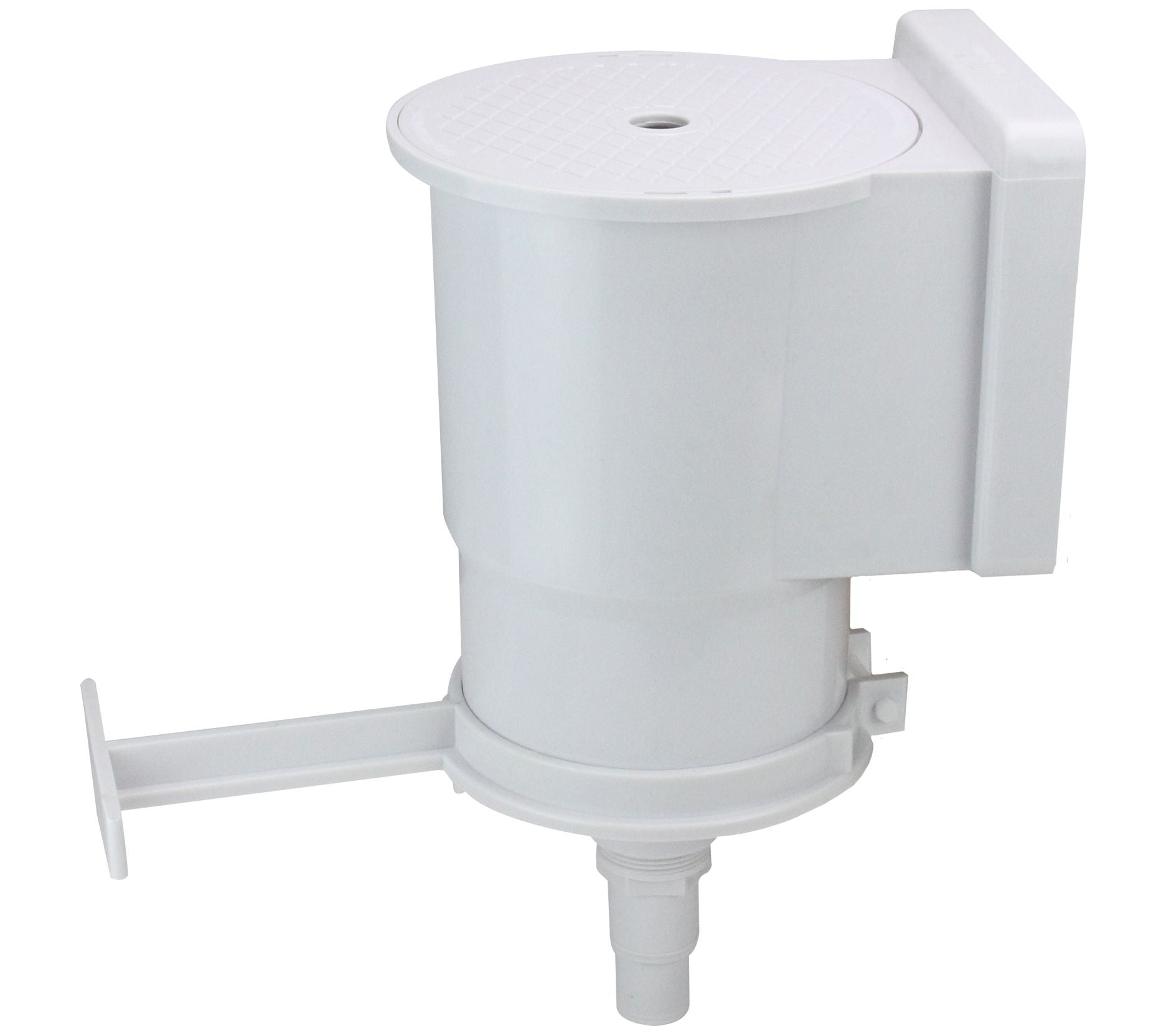 13.75" White Wide Mouth Thru Wall Skimmer with Brace and Face