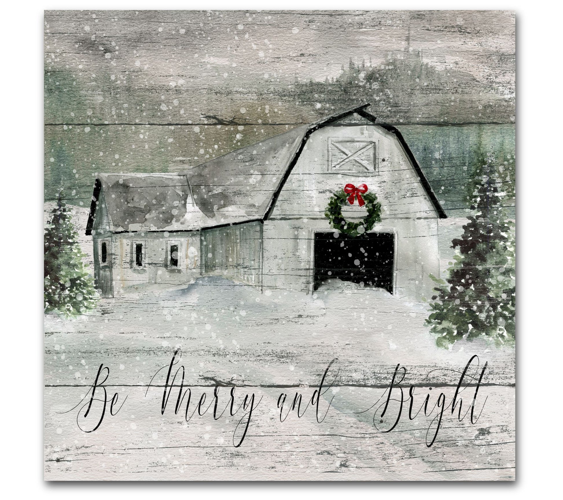 Courtside Market Merry and Bright Barn 30x30 Ca nvas