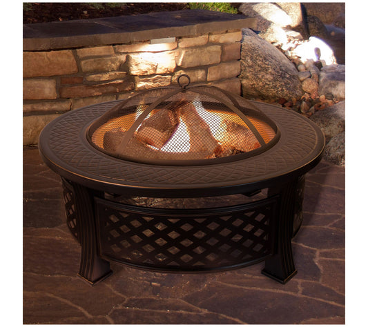 Nature Spring 32" Round Fire Pit- Steel Patio R ing