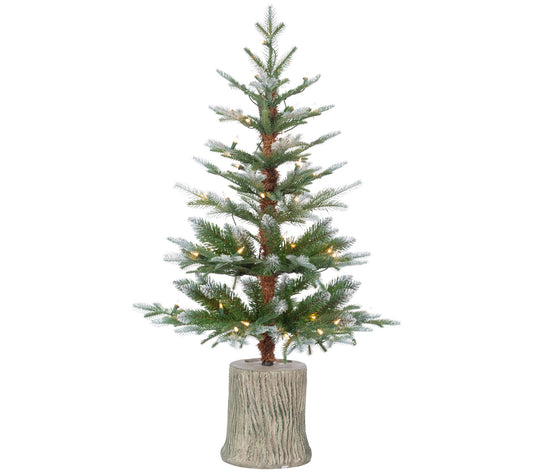 3-Ft High Potted Natural Cut Frosted Pine Tree by Sterling Co
