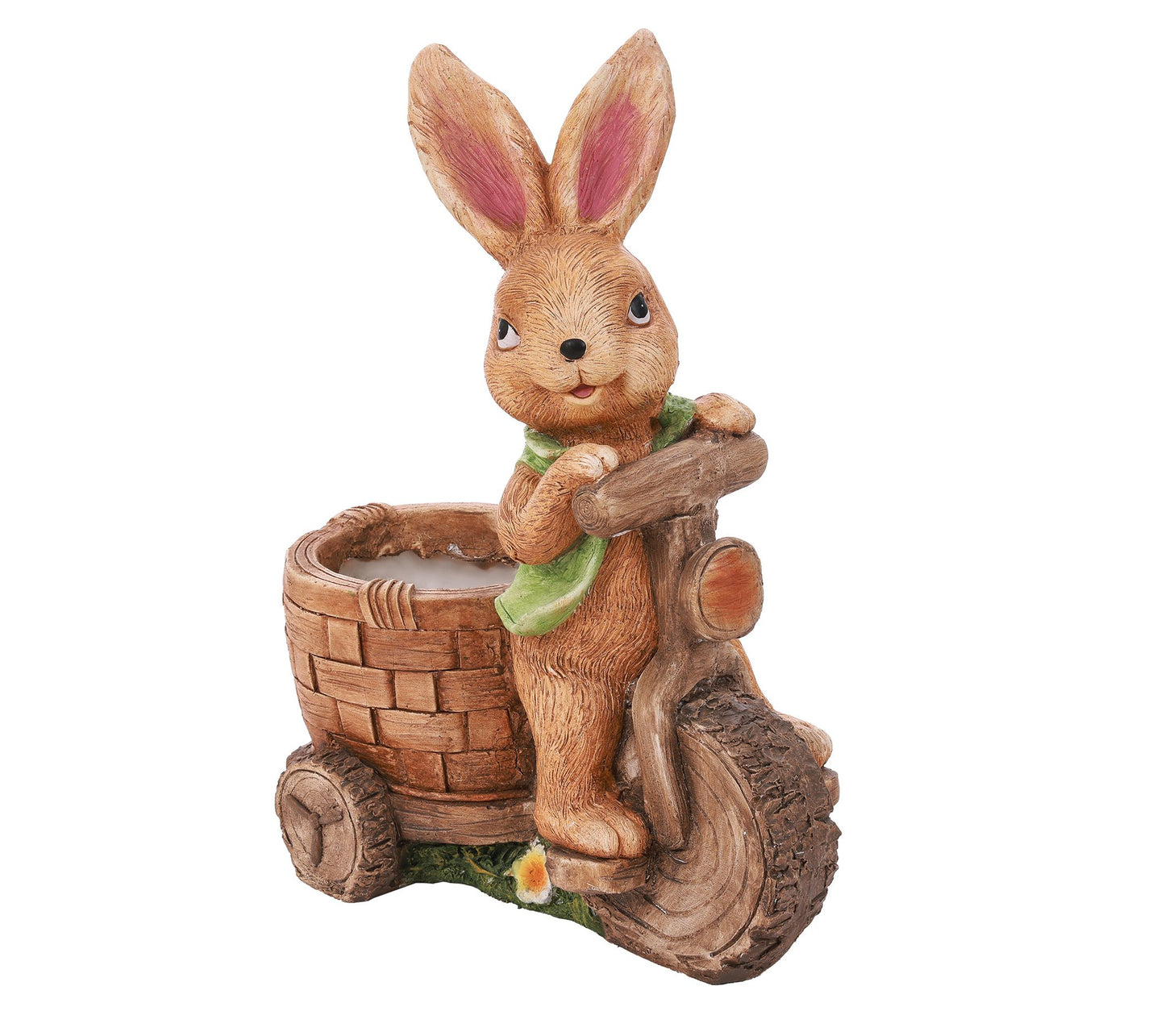 LuxenHome Bunny on a Bicycle MgO Planter