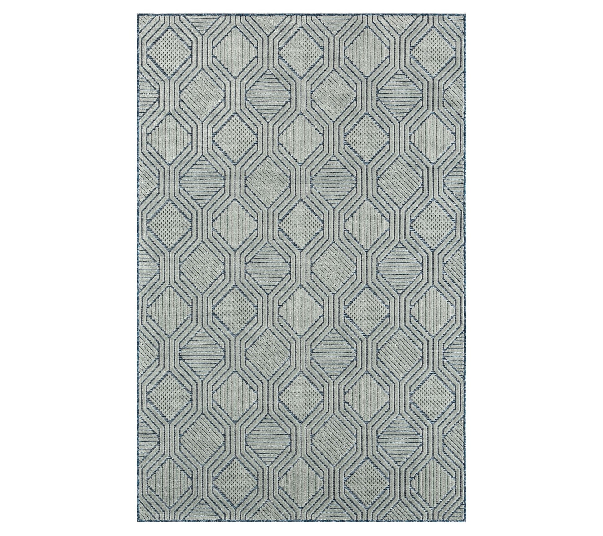 Ox Bay Geometric 5' x 7' Modern Indoor Outdoor Area Rug
