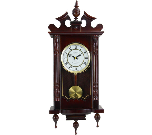 Bedford Clock 31" Cherry Oak Finish Chiming Wall Clock