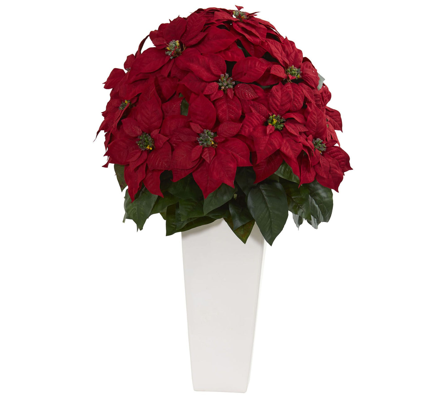 32" Poinsettia in Planter by Nearly Natural