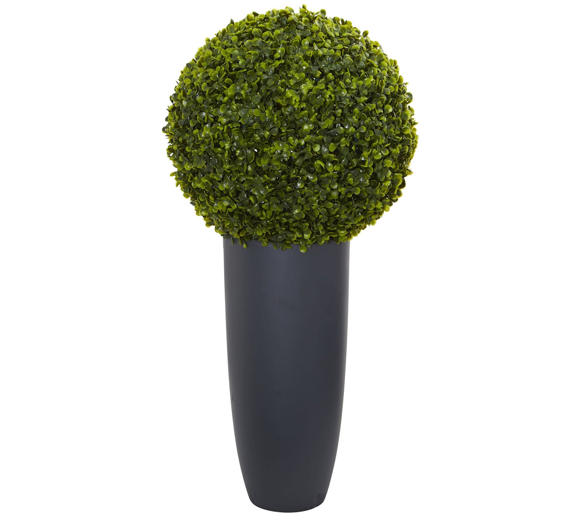 30" Boxwood Topiary in Gray Planter by Nearly Natural
