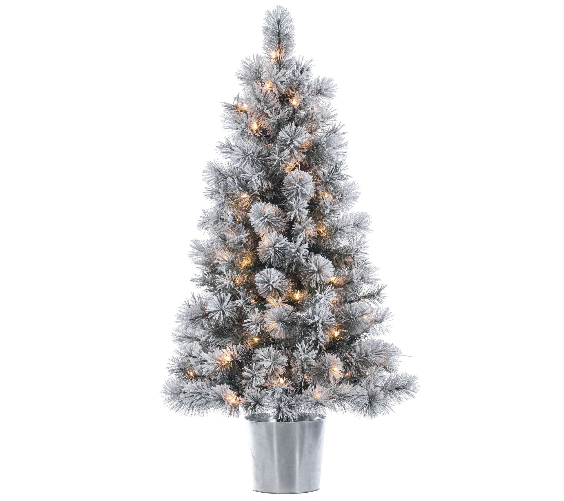 4.5' Flocked Pre-Lit Mixed Needle Boise Pine