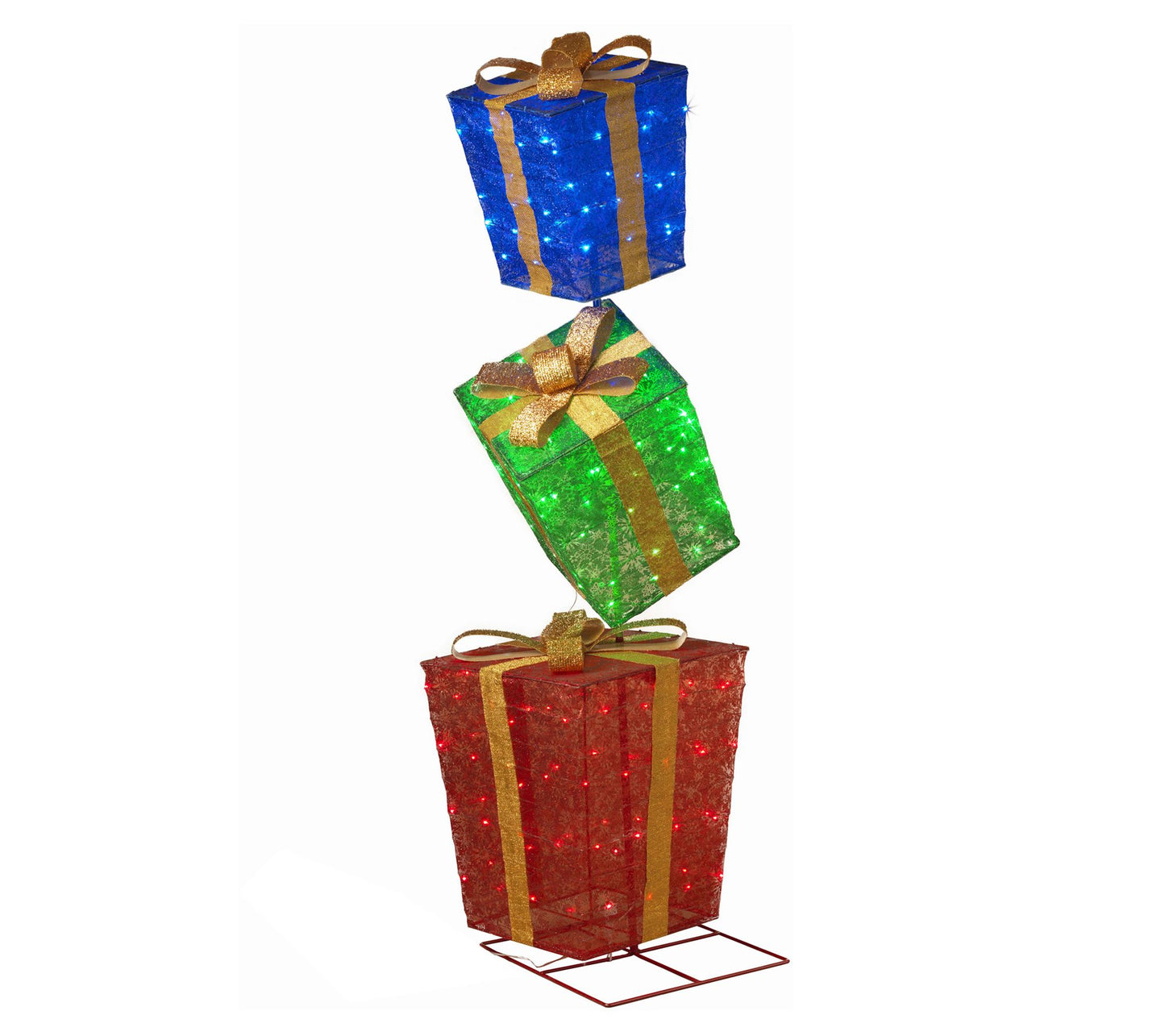 72" Lit Colorful Stacked Presents
