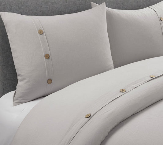 Belgian Flax Duvet Cover 3-Piece Set King/CK byLush Decor