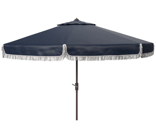 Milan Fringe 11' Round Crank Umbrella by Safavieh