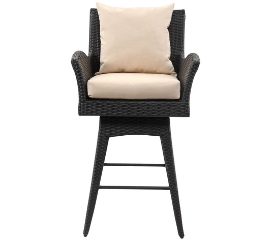Hayes Outdoor Wicker Swivel Armed Counter Stoolby Safavieh