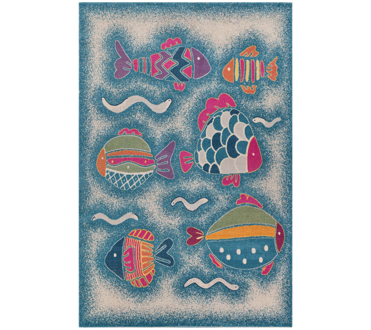 Ox Bay School of Tropical Fish Oceania I/O 5'3"x 7'6" Rug