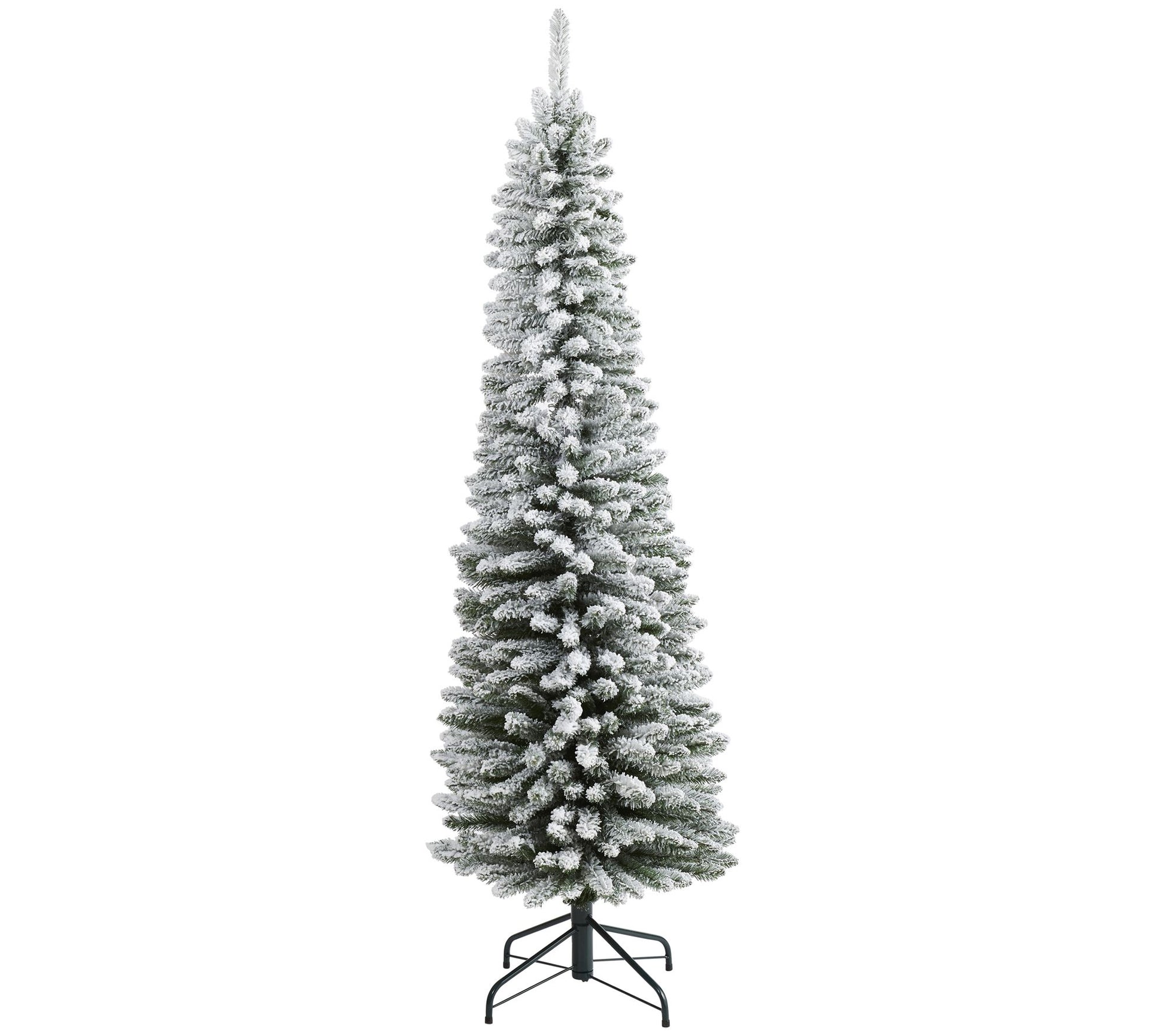 6' Flocked Pencil Christmas Tree by Nearly Natural
