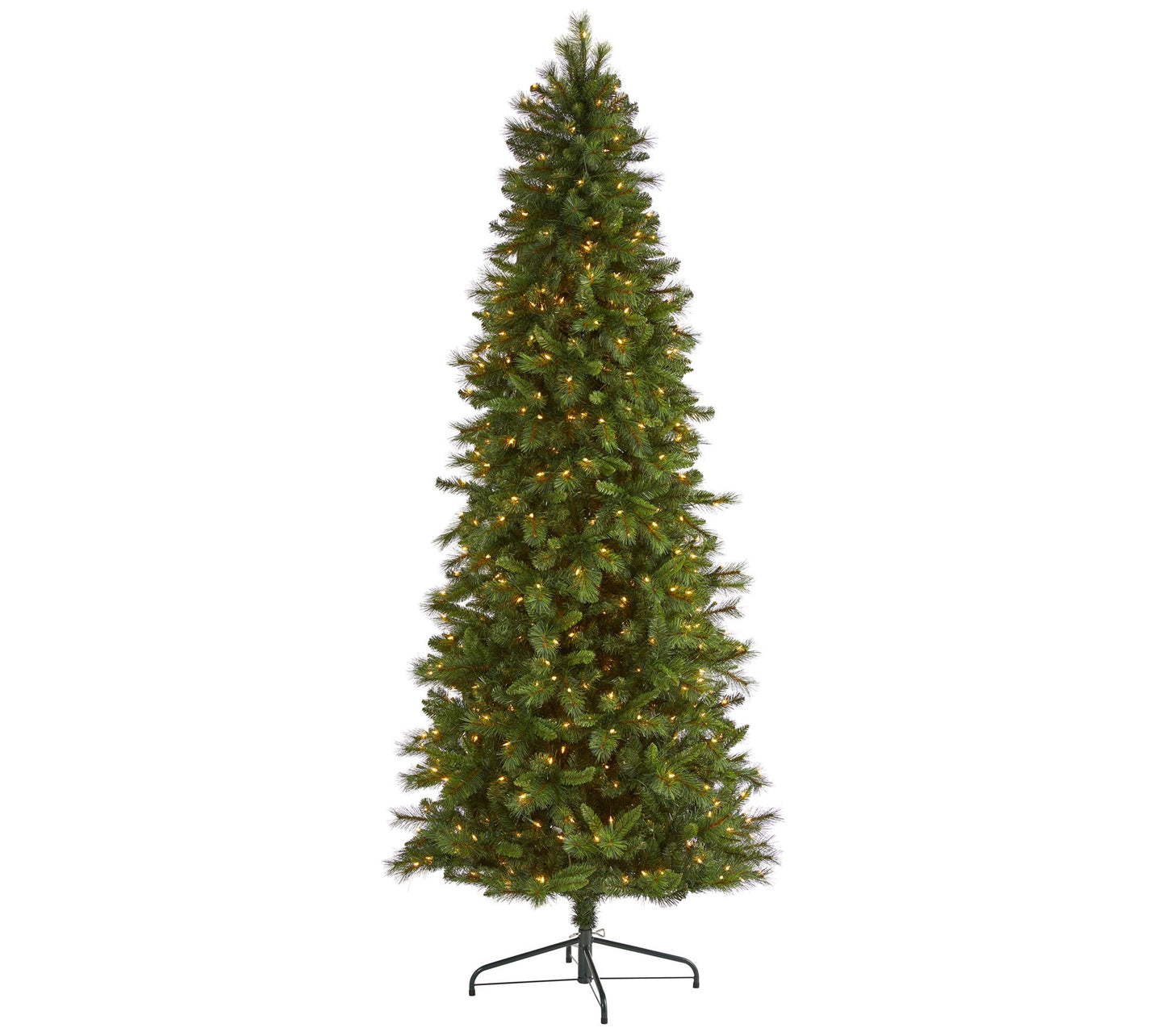 9' Lit Slim Mountain Pine Christmas Tree by Nearly Natural