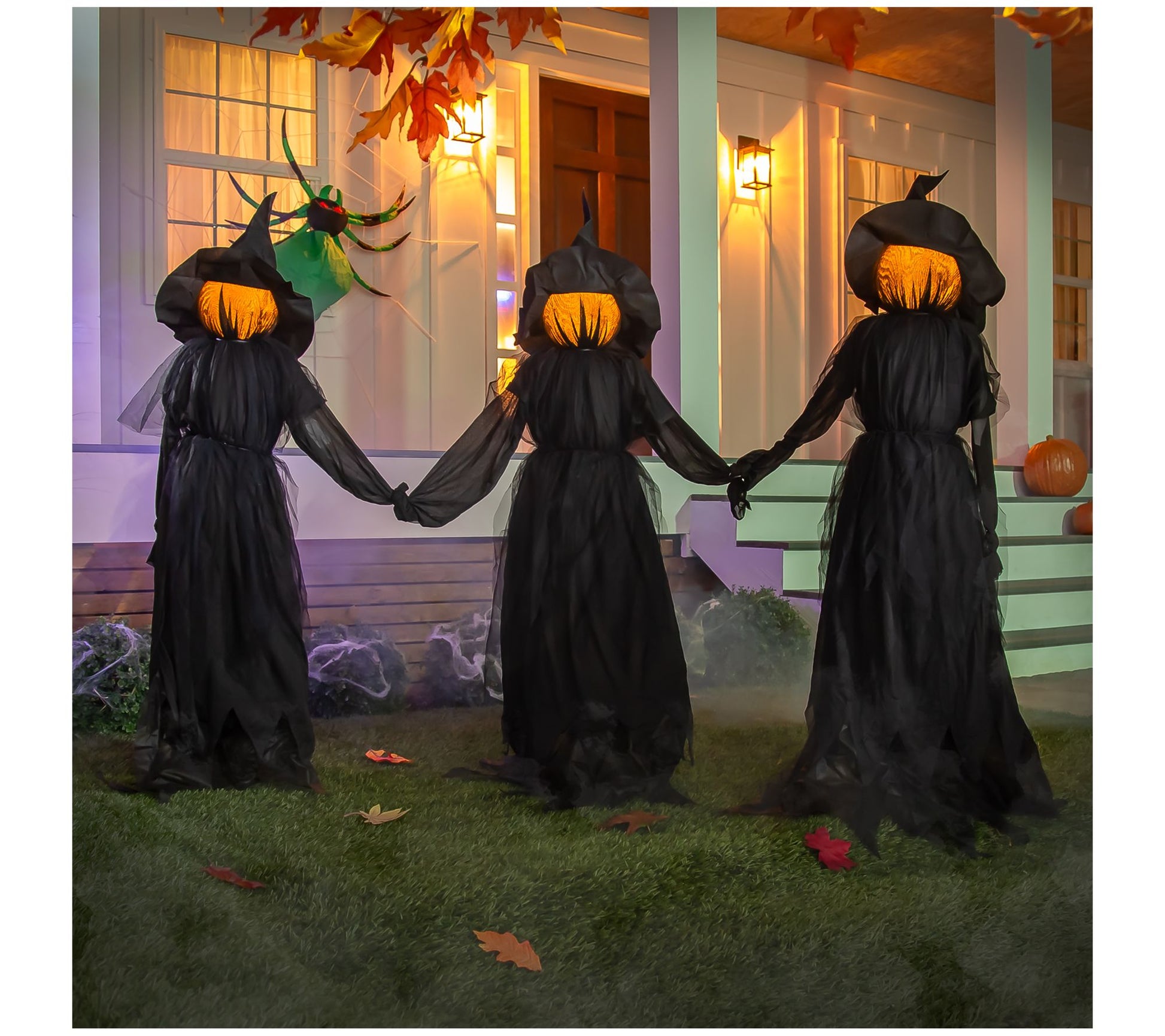 Evergreen Set of 3 Lighted Halloween WitchStakes