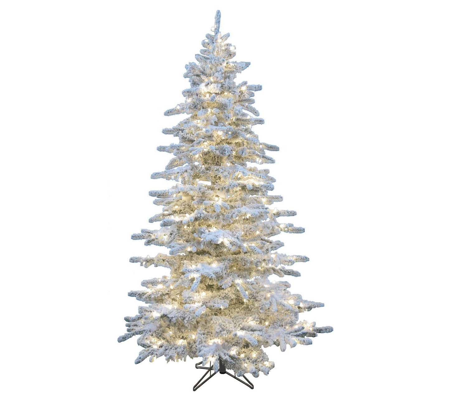 Christmas Time 6.5 Ft Silverado Pine White Flocked Slim Tree
