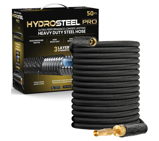 Hydrosteel Pro 100' Heavy Duty Ultra Durable St eel Garden Hos