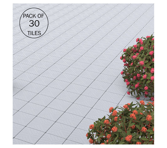 Pure Garden Dec k Tiles 30 Inte rlocking Patio Tiles