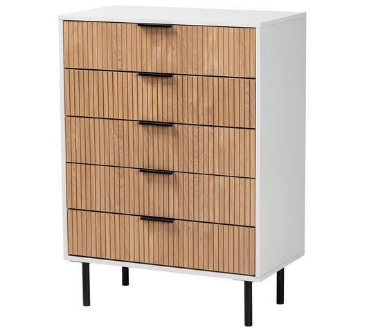 Baxton Studio Karima Brown Wood and Metal Storage Cabinet