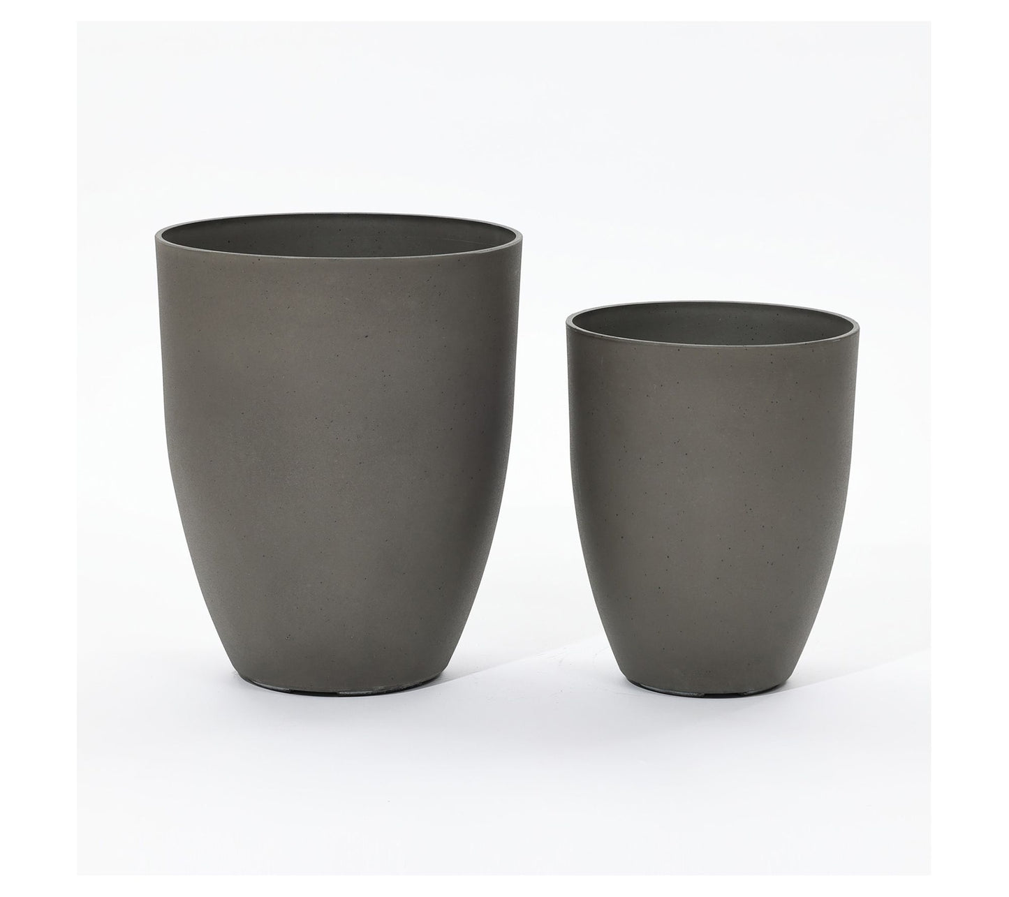 LuxenHome 2-Piece Gray Tall Tapered Round Plastic Planters Set