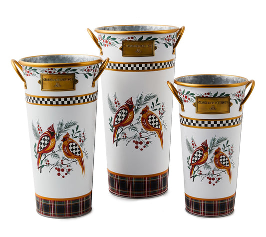 MacKenzie- Childs Set of 3 Nesting Metal Buckets