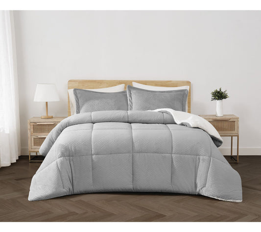 Cannon Carved Faux Fur King 3-Piece Comforter Set