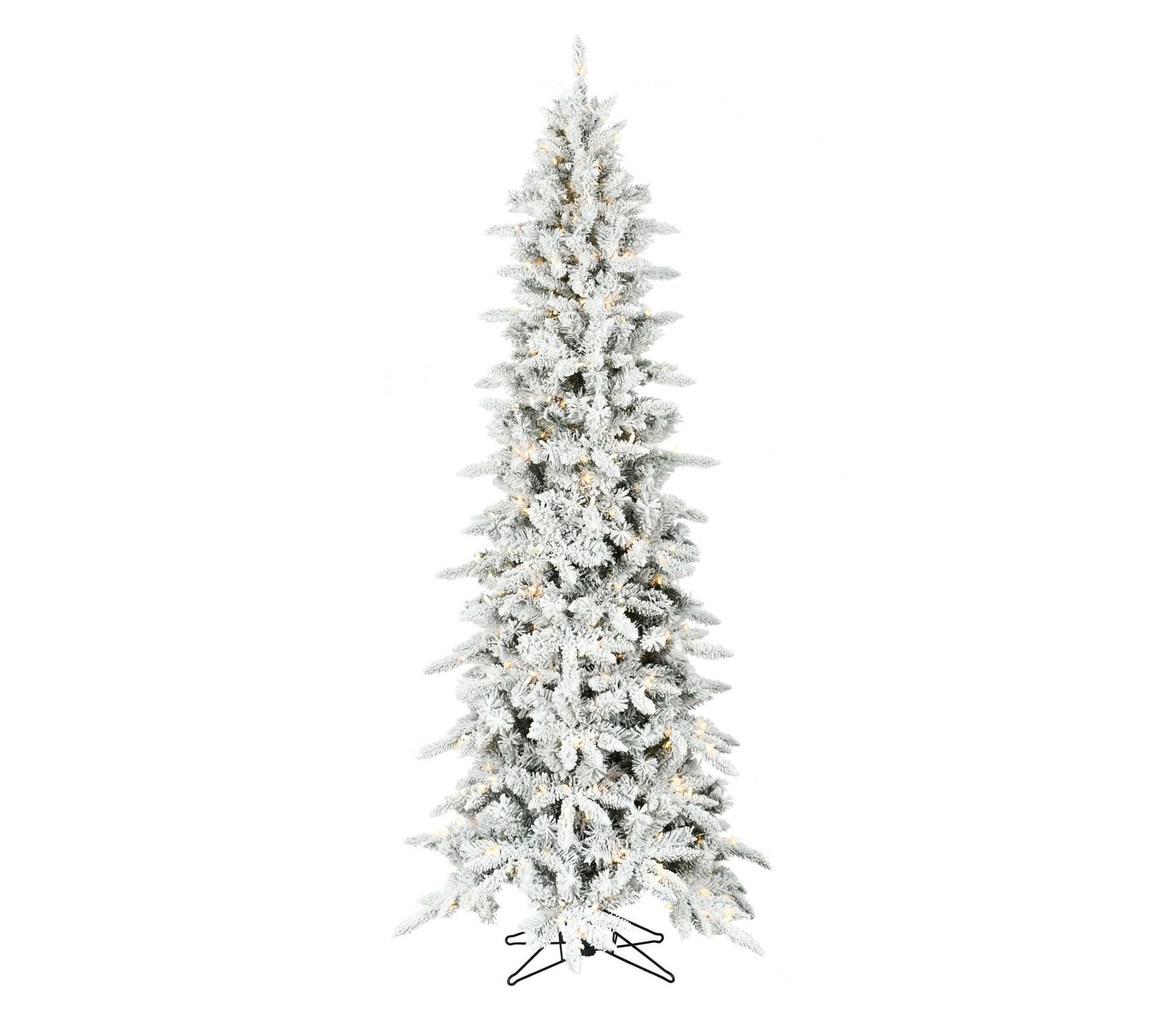 Christmas Time 6.5-Ft. Slim Wh ite Pine Flocke d Christmas