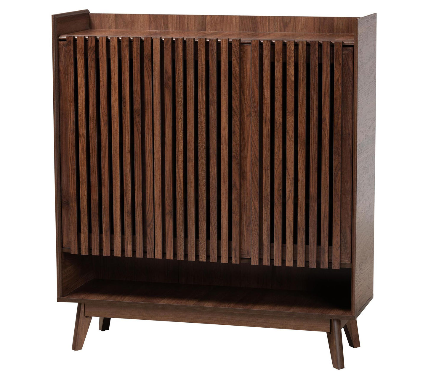 Baxton Studio Delaire Walnut Brown Wood Shoe Cabinet