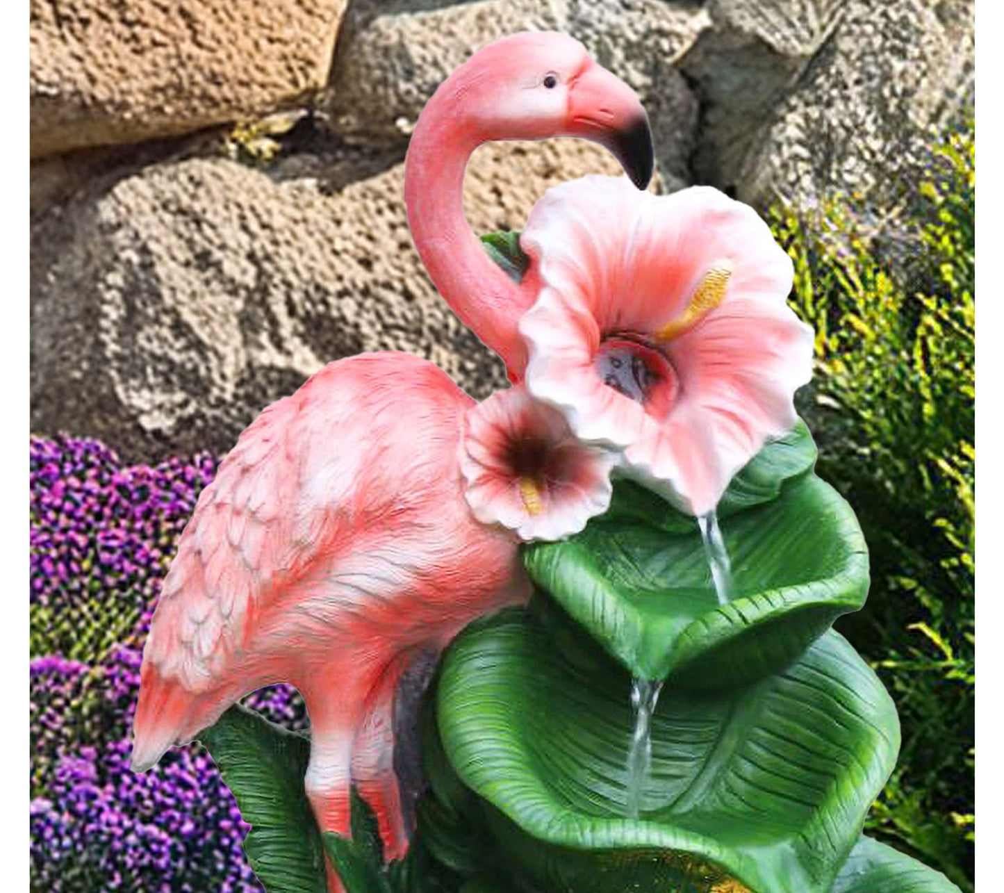 Santa's Workshop 18.5" Resin Led Flamingo Fountain
