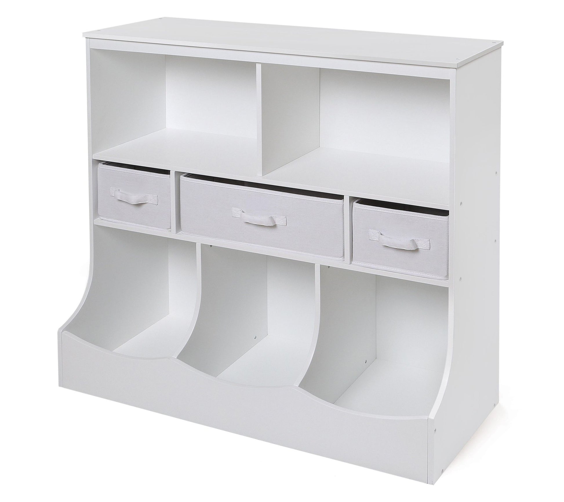 Badger Basket Combo Bin Wood Storage Unit withThree Baskets