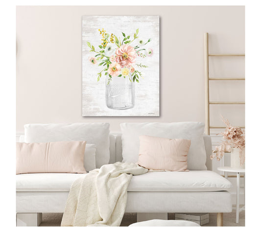 Courtside Market Spring Floral Bouquet Blush 30x40 Canvas Wall