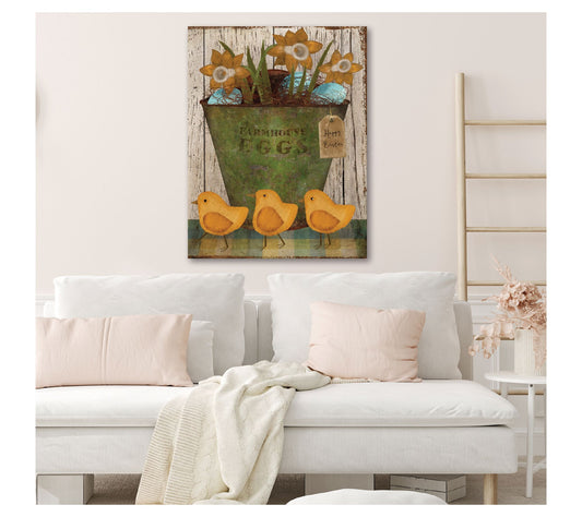 Courtside Market Farmhouse Eggs Easter 30x40 Canvas Wall Art
