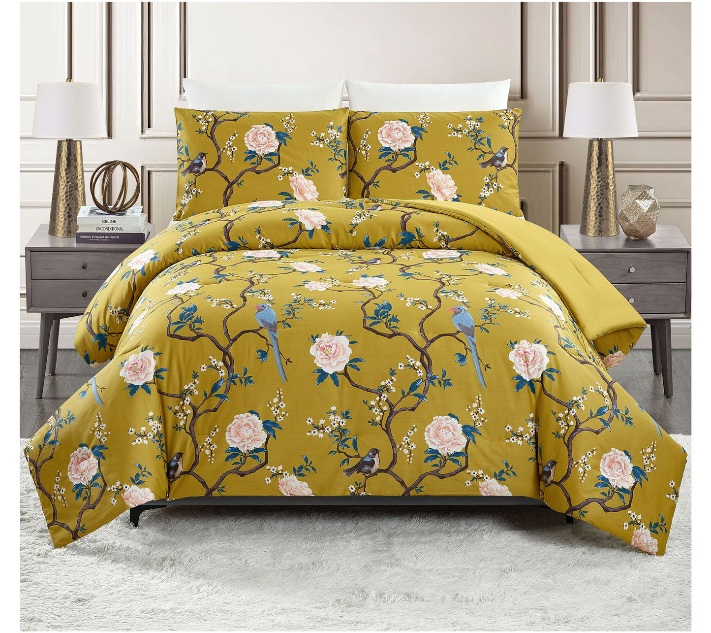 Dee Ocleppo Bird Chinoiserie 3pc King ComforterSet