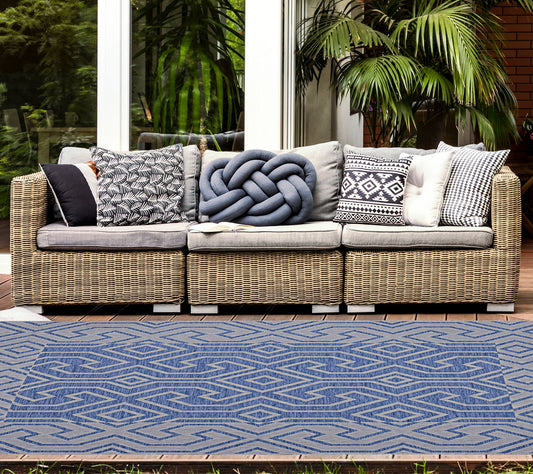 Linon Home Indoor Outdoor Telemetry Area PatioRug 6'6" X 9'6"