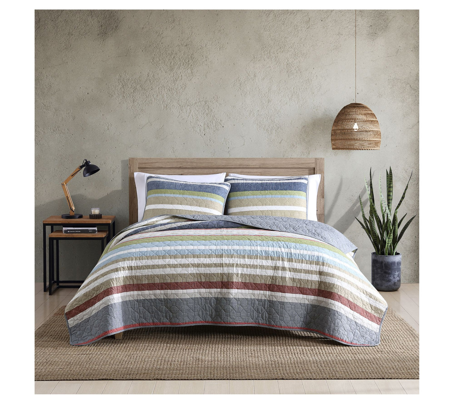 Eddie Bauer Salmon Ladder Multi King Quilt ShamSet