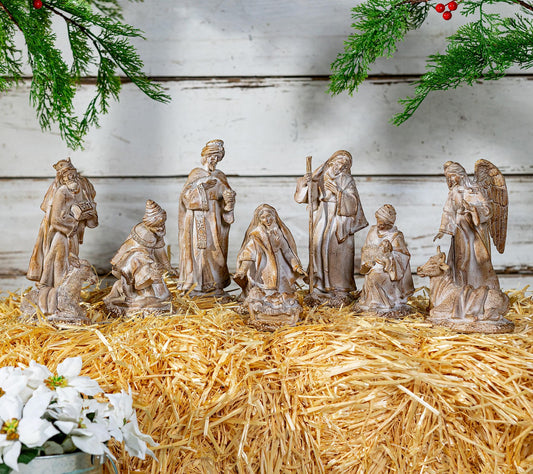 Evergreen Set of 10"H Resin Nativity Garden Statue