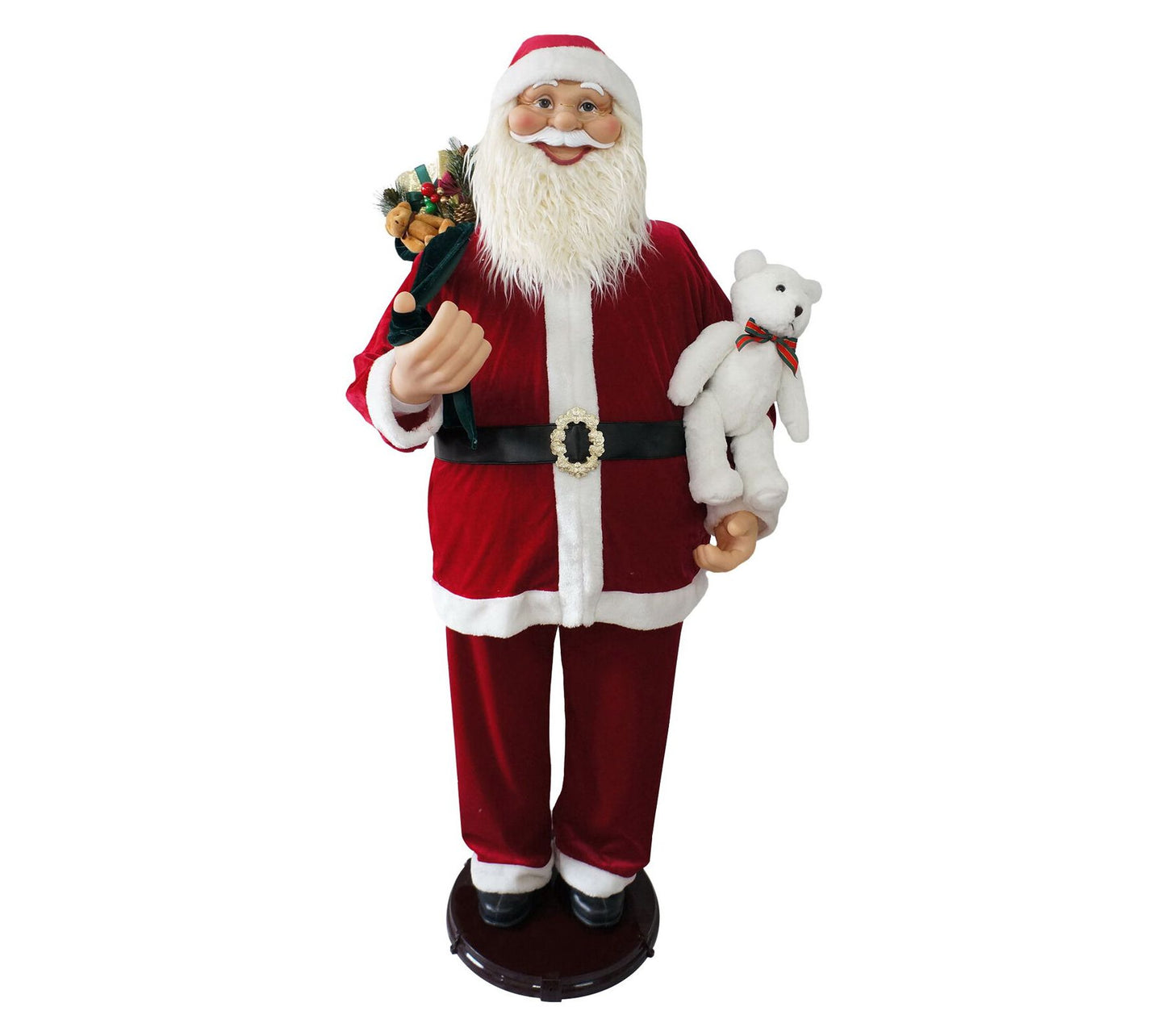 Christmas Time 58" Dancing Santa Claus with Teddy Bear