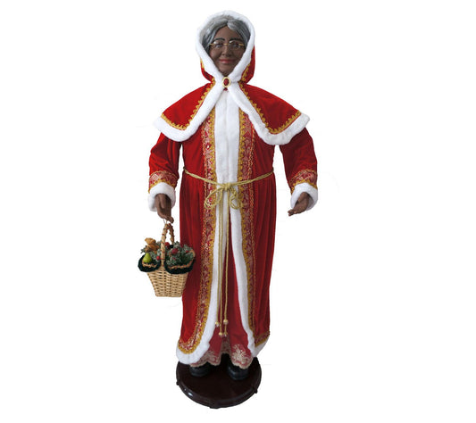 Christmas Time 58" Black Dancing Mrs. Claus with Basket