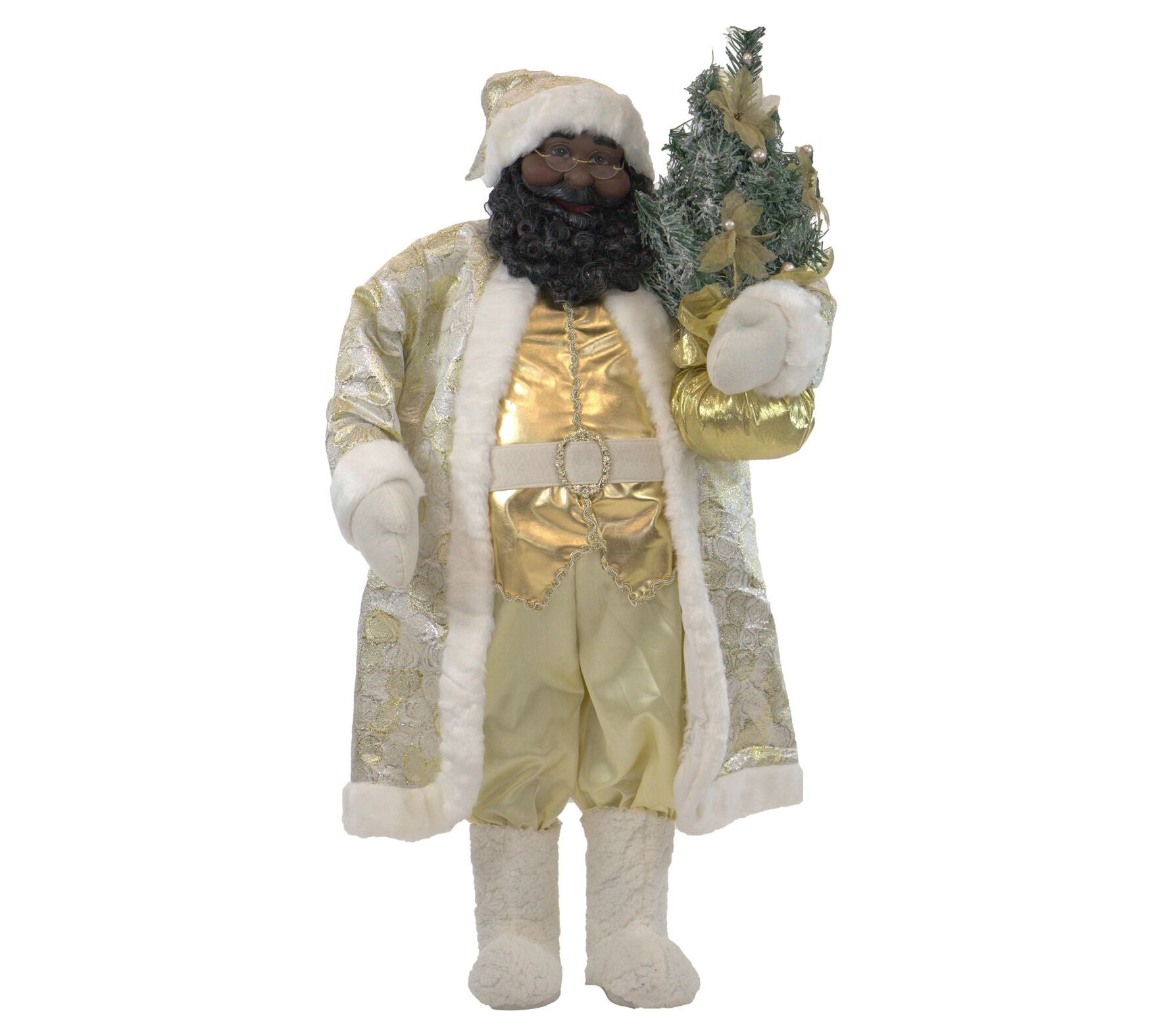 Christmas Time 3-Ft Music and Motion Black Santa Claus