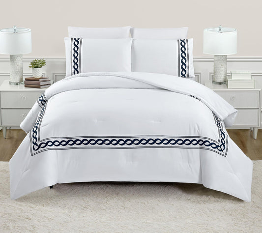 Dee Ocleppo Cable Border 3-Piece King ComforterSet