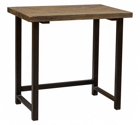Alaterre Furniture Pomona Small Metal & Solid Wood Finish Desk