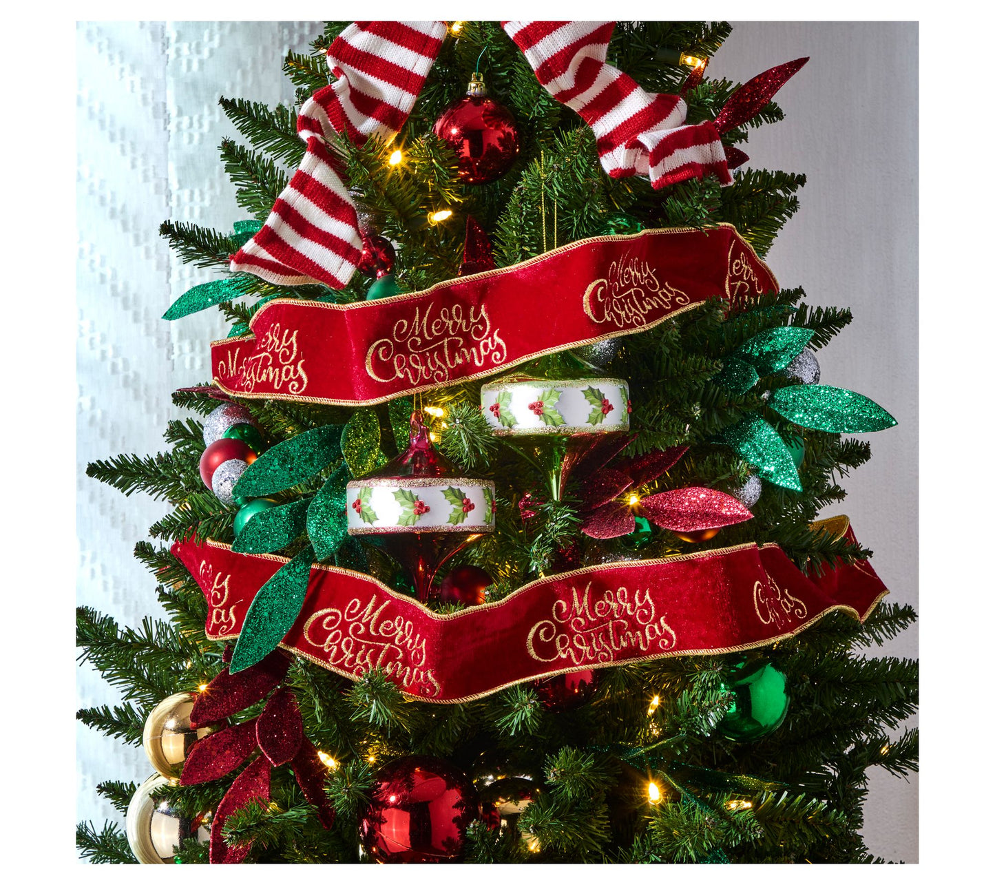 2.5" x 10-Yard Velvet "Merry Christmas" Ribbonby Valerie