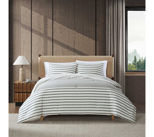 Eddie Bauer Cooper Stripe Green Full/Queen Comforter Set