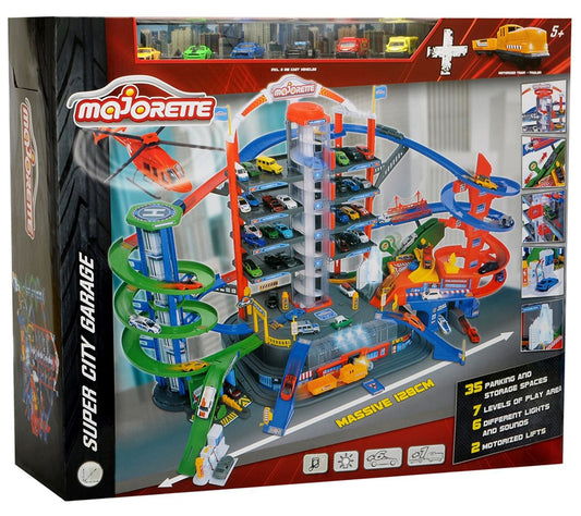 Dickie Toys Super City Garage Playset With 6 Die-Cast Cars