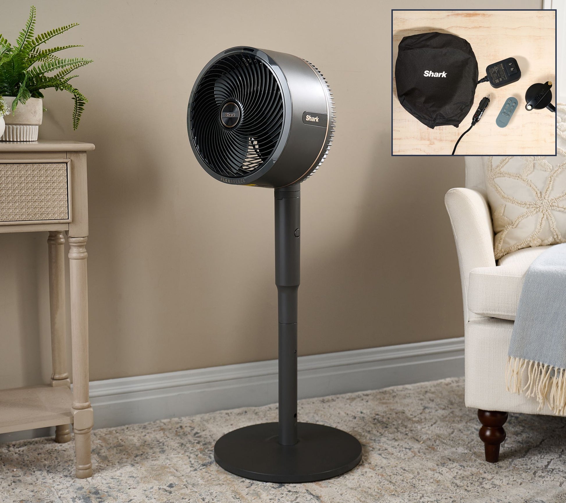 Shark FlexBreeze Indoor/Outdoor Cordless Fan w/ Car Charger